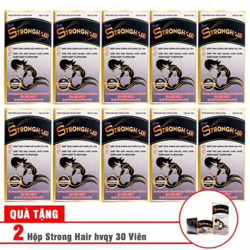 Liệu trình 10 hộp viên Strong Hair giúp mọc tóc nhanh [Tặng 2 hộp]